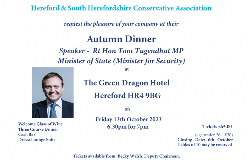 Hereford and South Herefordshire Autmn Dinner